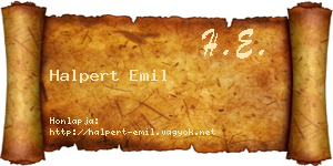 Halpert Emil névjegykártya